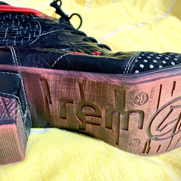 Remonte Black Leather Lace-up Victorian boots 38 Bottes granny cuir noir lacées - Picture 3 of 7